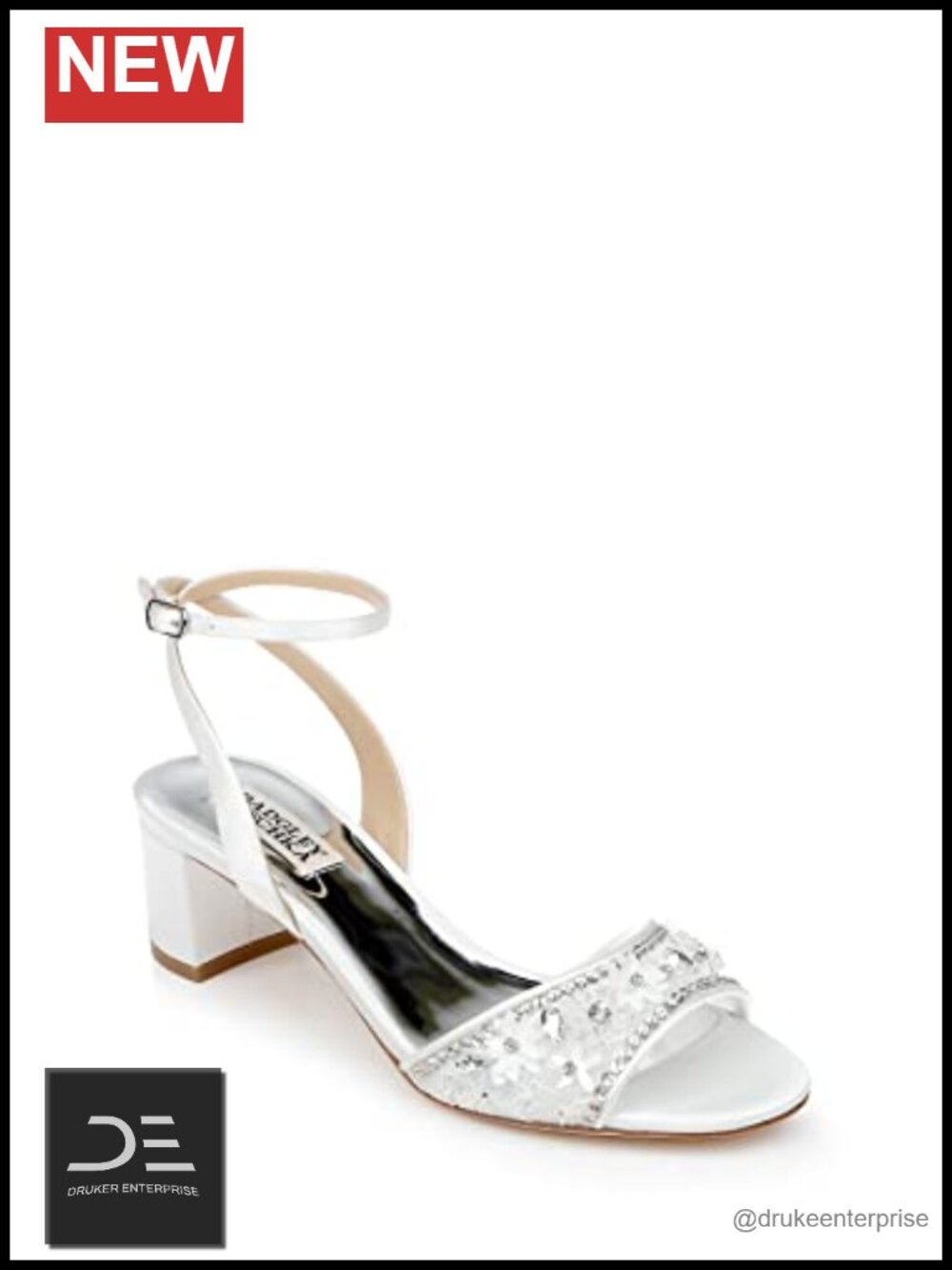 Low Heel Glamour Sandal Block Heel Ankle Strap Open Toe Formal Wedding